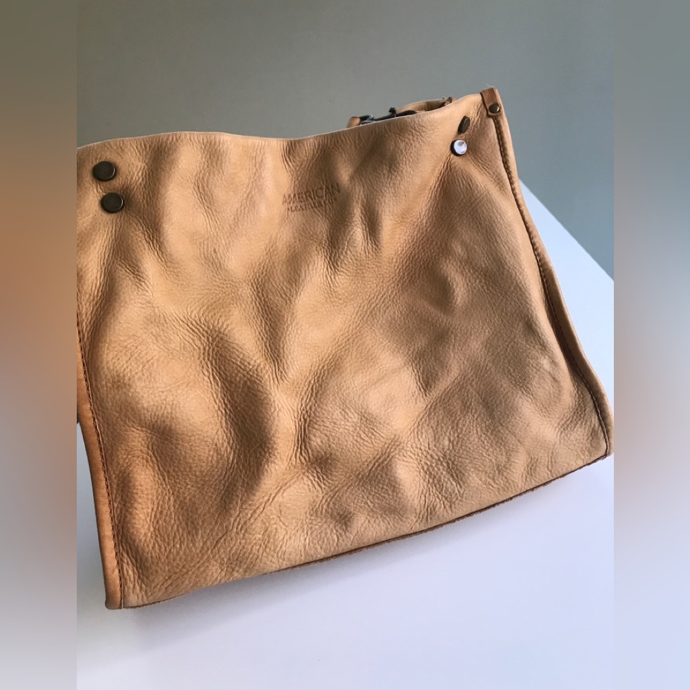 American Leather Co. Lenox Triple Entry Satchel Cafe Latte - Picture 16 of 16